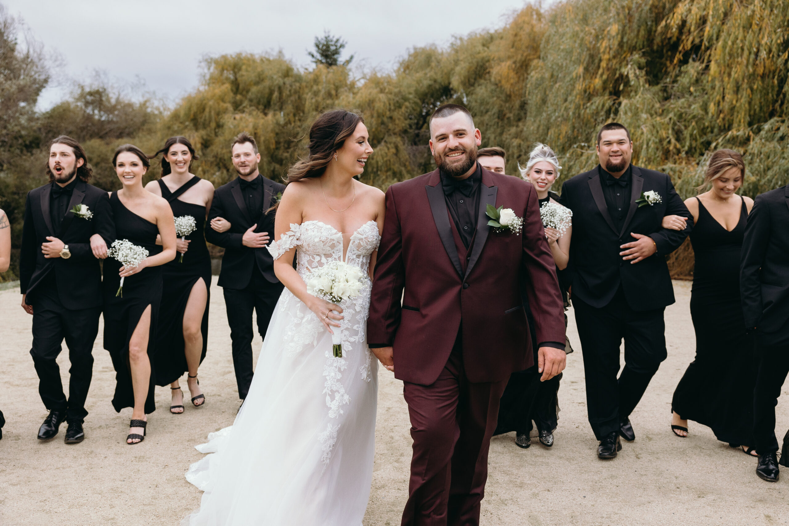 Bridal party photos at Olympia's Valley House Estate