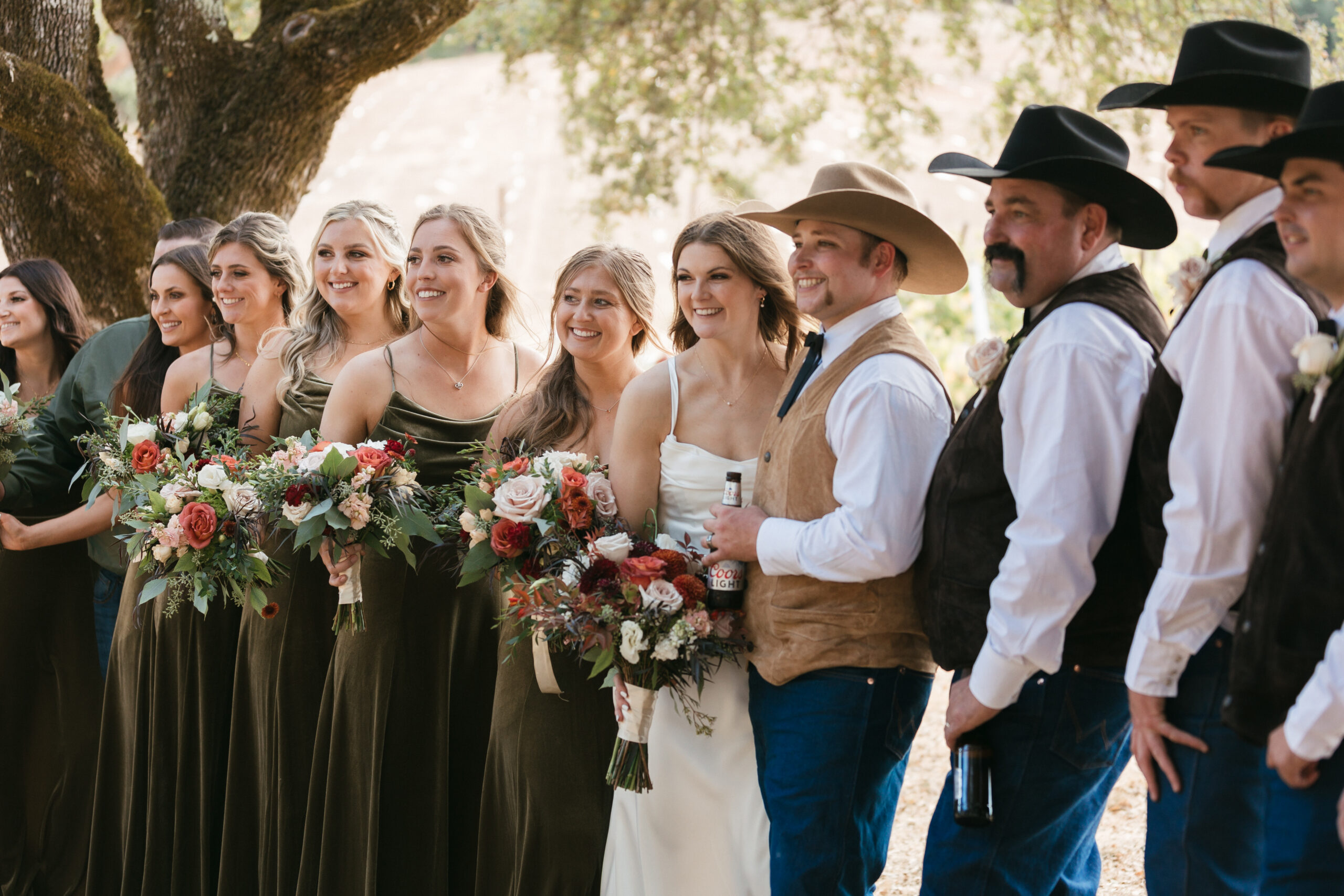 Bridal party wide angle shot