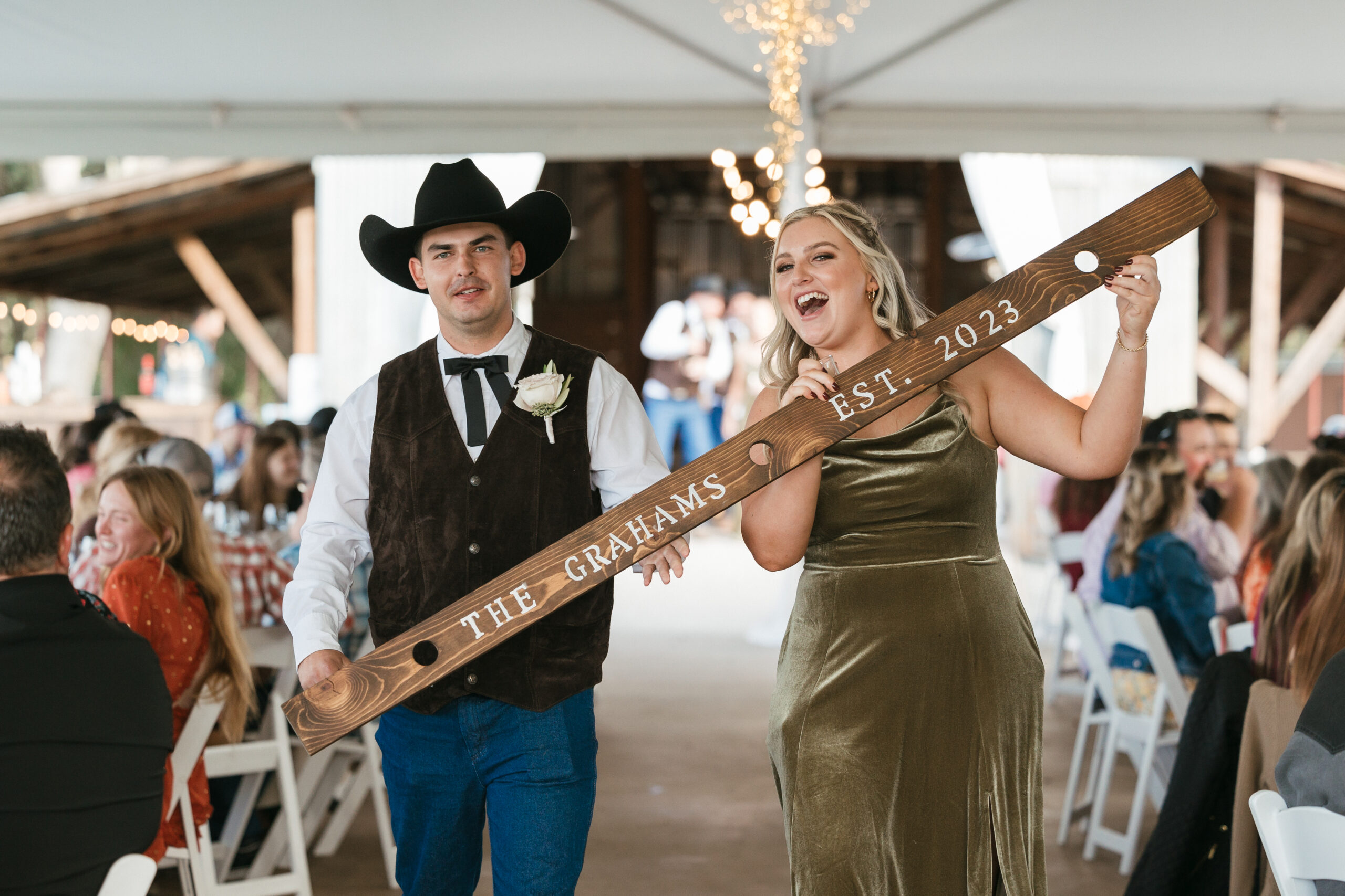 A grand entrance featuring an alcohol shot board