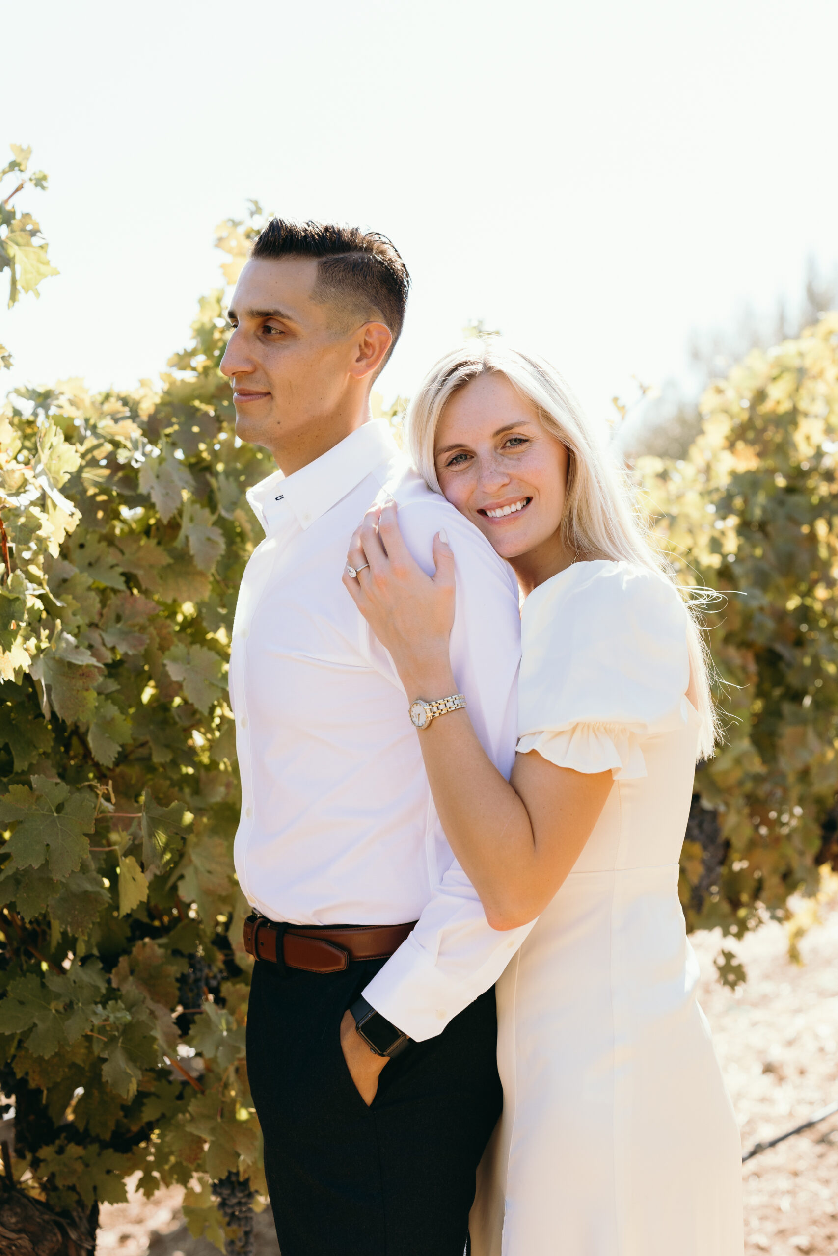 Sonoma county Wedding photographer captures this beautiful moment amongst the vineyards
