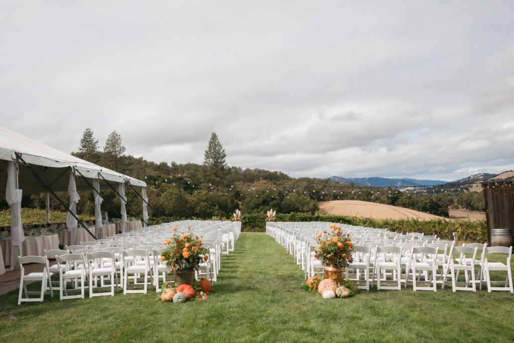 A ceremony space amongst the rolling hills of Northern California